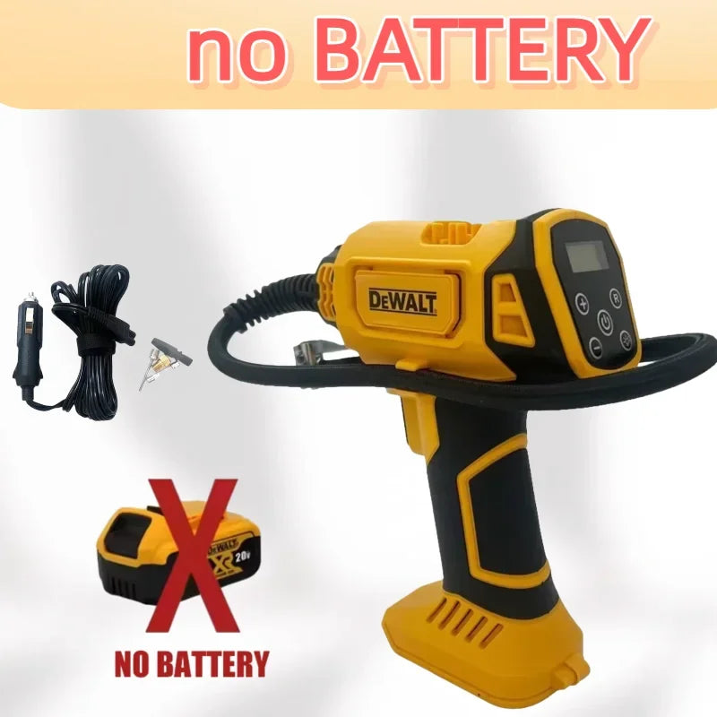 Compresor de Aire Eléctrico Inalámbrico Dewalt con Manómetro Digital para Inflar Neumáticos de Auto, Recargable y Portátil