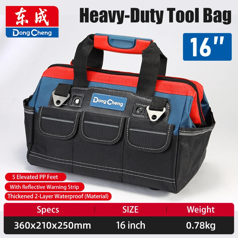 Bolsa de herramientas para electricista, tela Oxford 1680D con Base de plástico rígido