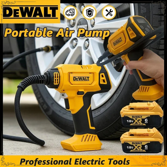Compresor de Aire Eléctrico Inalámbrico Dewalt con Manómetro Digital para Inflar Neumáticos de Auto, Recargable y Portátil
