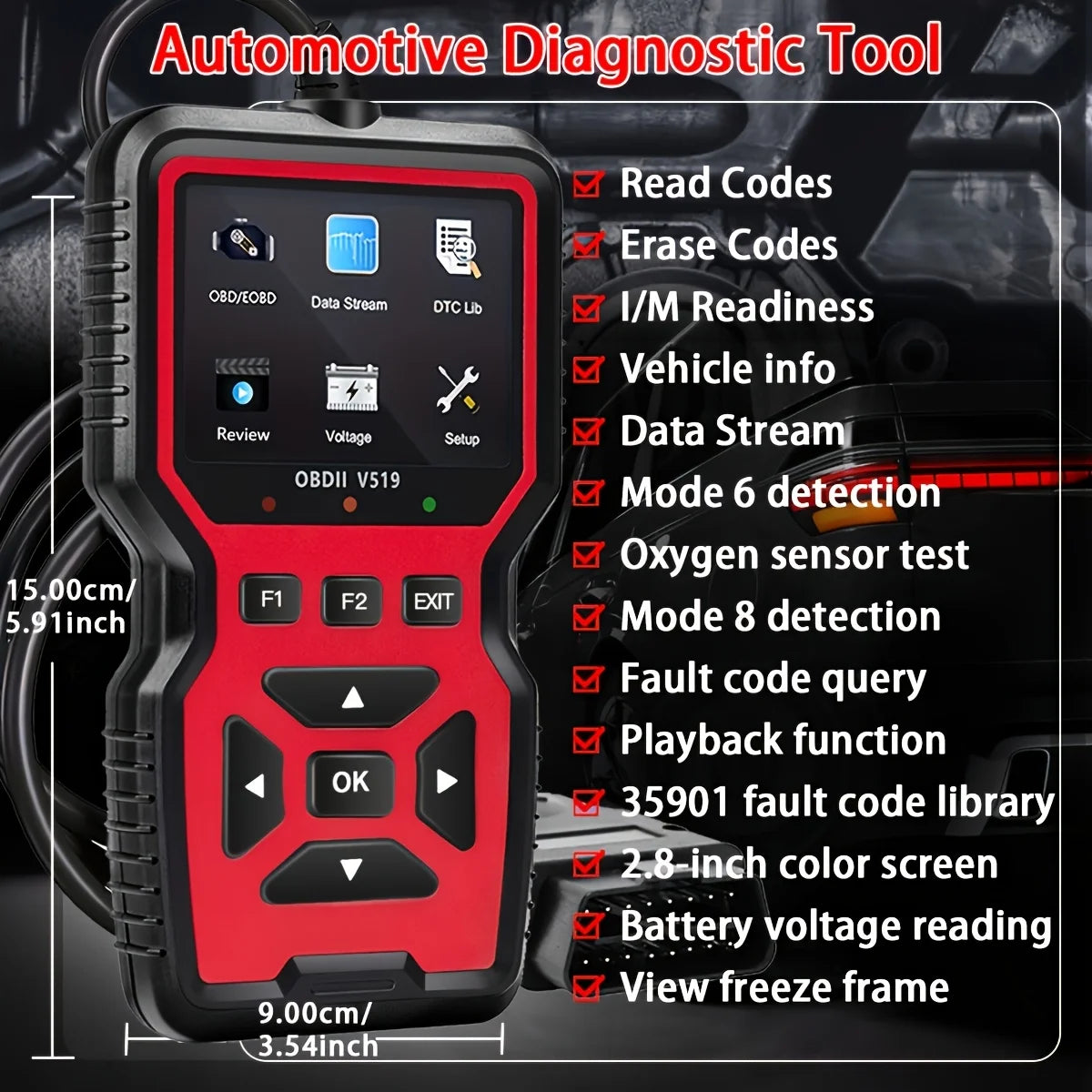 Herramienta de diagnóstico de coches Obdii/Eobd profesional y avanzada