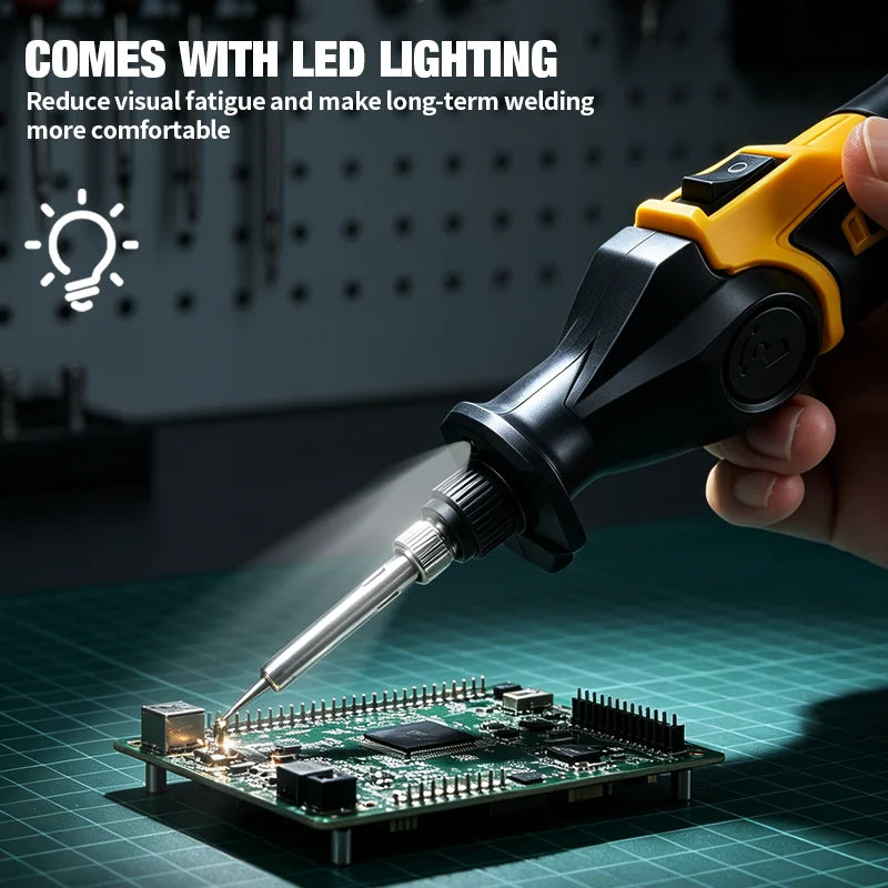 Soldador Eléctrico Goddess de 30W con Calentamiento Rápido, 12V, Temperatura Ajustable, para Soldadura de Aleaciones