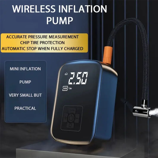 Compresor de Aire Portátil LEIBOO | Inflador Digital Sin Cable | Para Autos, Motos y Bicicletas
