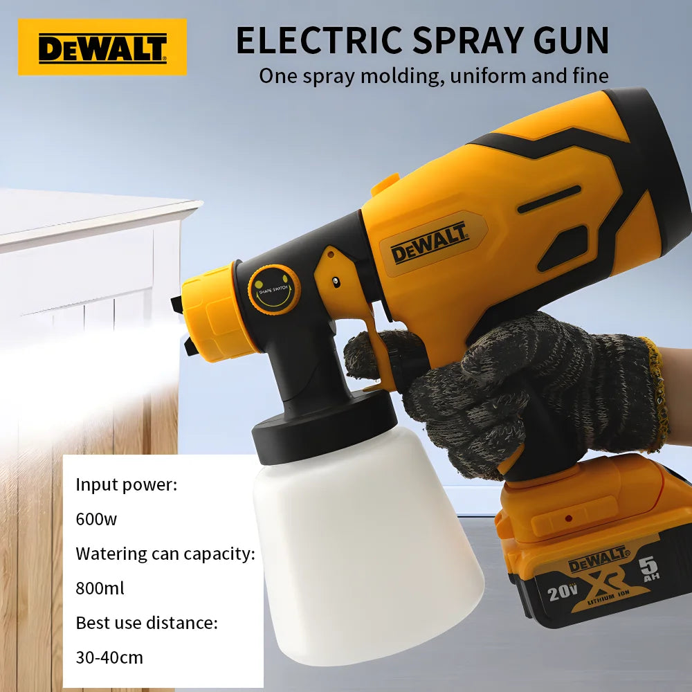 DEWALT Pistola de Pintar Recargable – Motor Sin Escobillas, Fácil de Usar para Trabajos en el Hogar