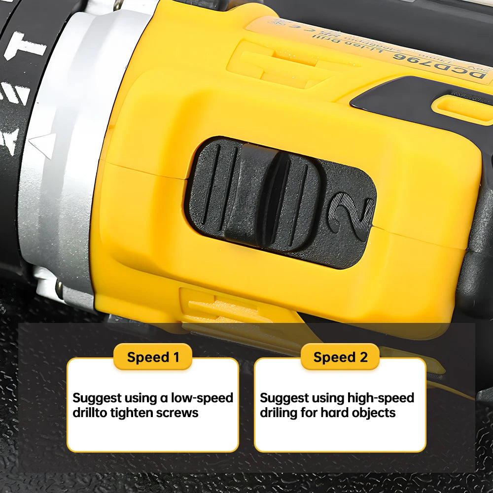 Dewalt Taladro de impacto inalámbrico compacto sin escobillas Luz LED Potente herramienta eléctrica multifuncional Batería de 20 V