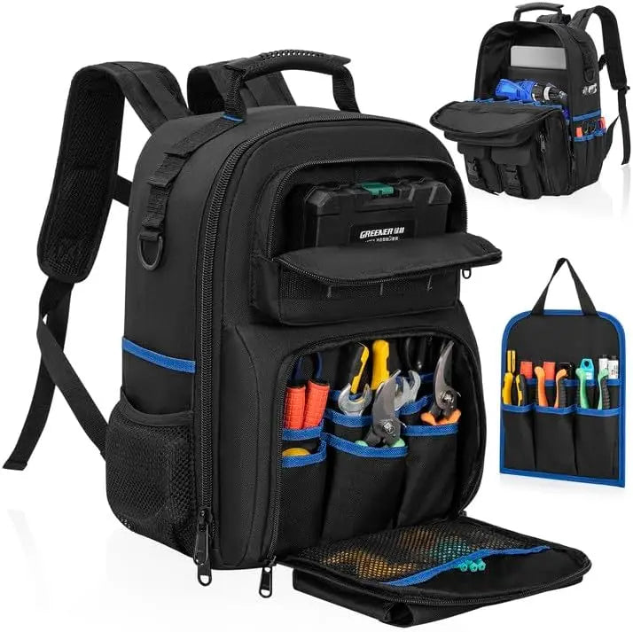 Mochila para herramientas, bolsa para herramientas resistente con hombro acolchado