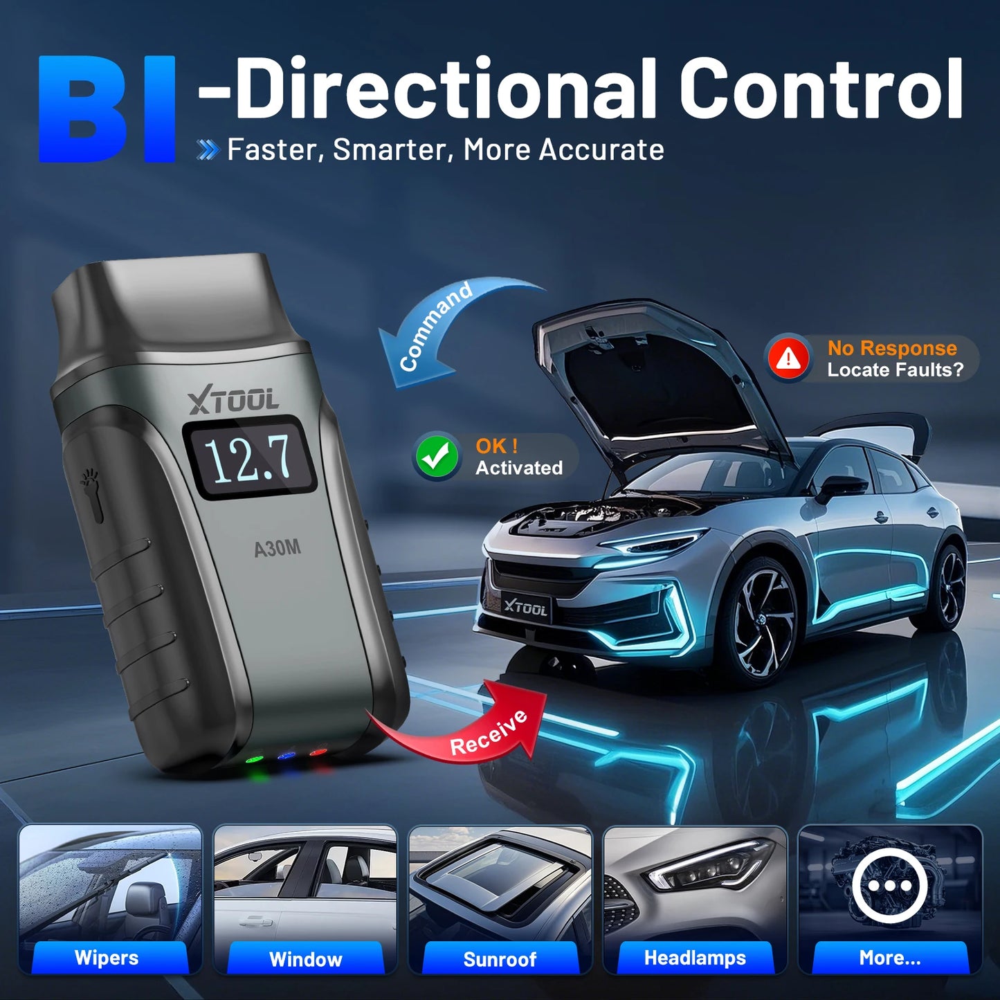 Escáner OBD2 Bluetooth XTOOL Anyscan A30M, herramientas de diagnóstico automotriz, lector de códigos de servicio con más de 26 reinicios