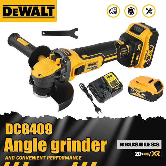 DEWALT- amoladora angular DCG409, herramienta eléctrica inalámbrica sin escobillas de 20V, cortadora, pulidora portátil recargable de 125mm