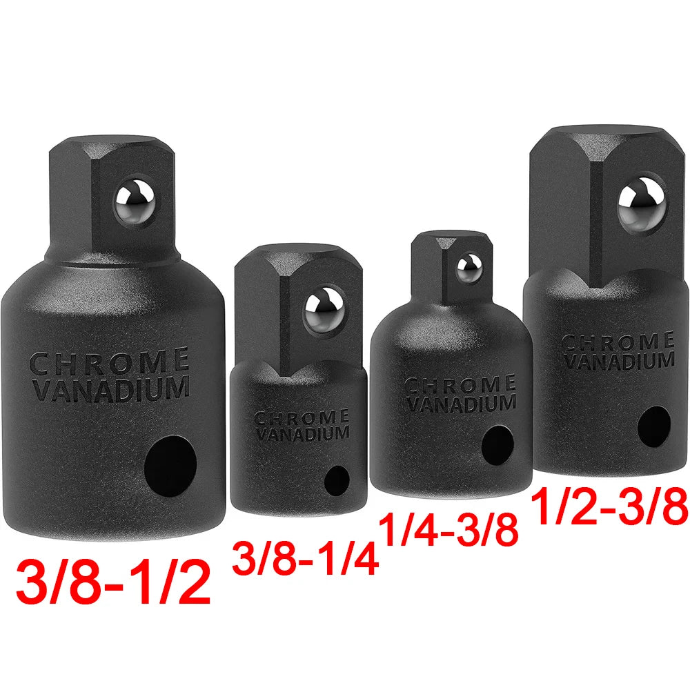 Juego de adaptadores de llave de tubo de impacto profesional 4/6/8/10 1/4 3/8 1/2 3/4 pulgadas adaptador de accionamiento cuadrado herramienta de llave reductora ﻿ con estuche