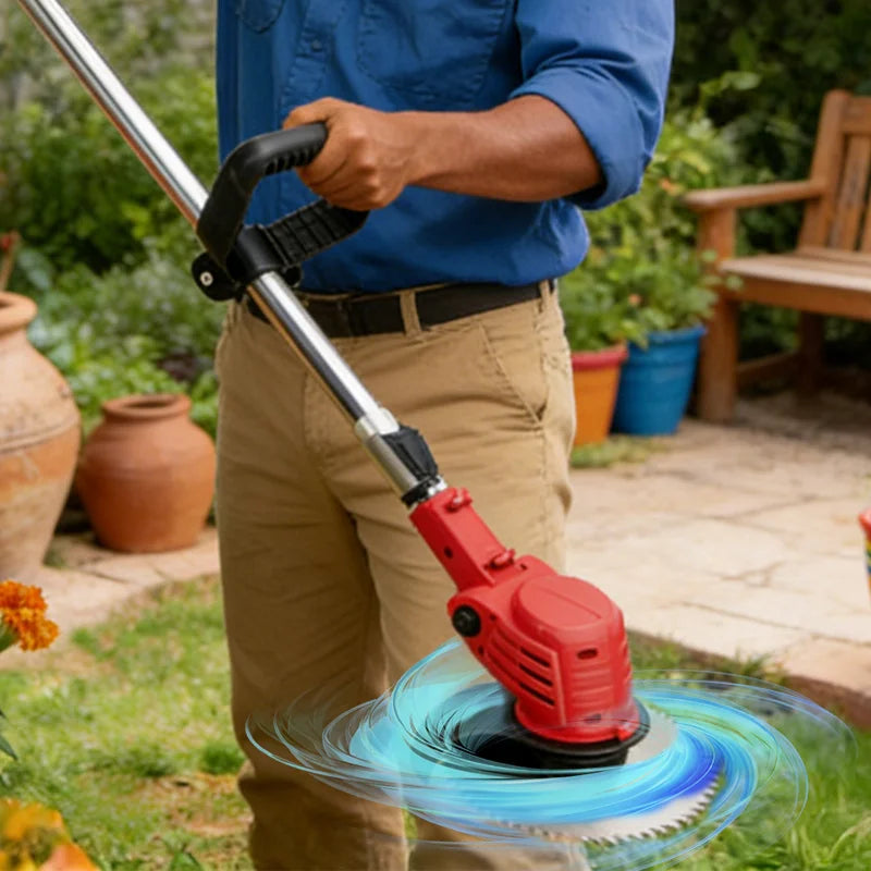 Recortadora Eléctrica 21V Recargable – Ajustable en Altura, Para Corte de Pasto y Limpieza de Jardín